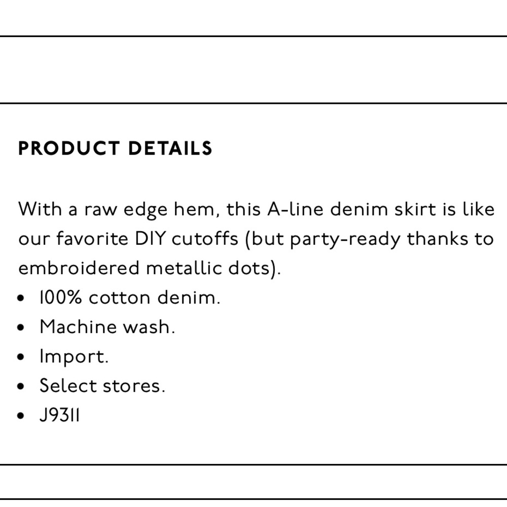Madewell black metallic dot denim mini skirt - Picture 11 of 11